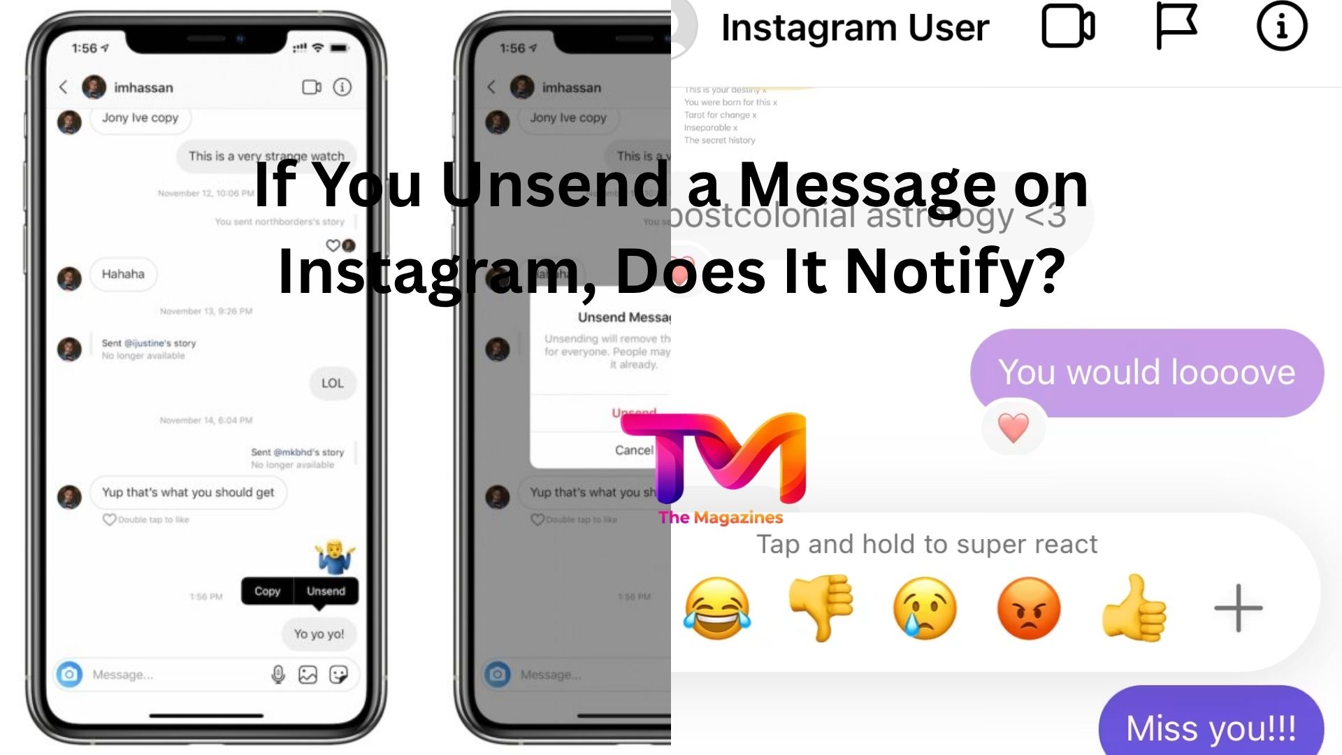 if you unsend a message on instagram does it notify